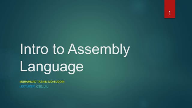 Intro to assembly language