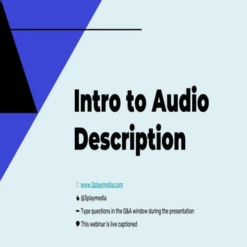 Intro to Audio Description 