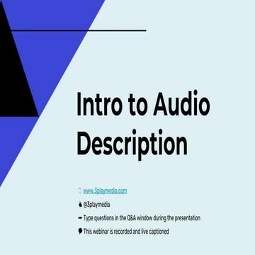 Intro to Audio Description