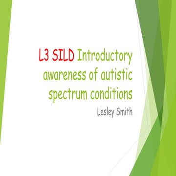 Introduction toAutism  LD310 