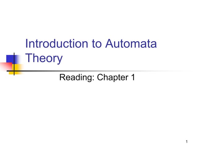 Introduction to the computing theory in automata
