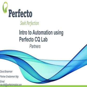 Intro to Automation Using Perfecto's CQ Lab