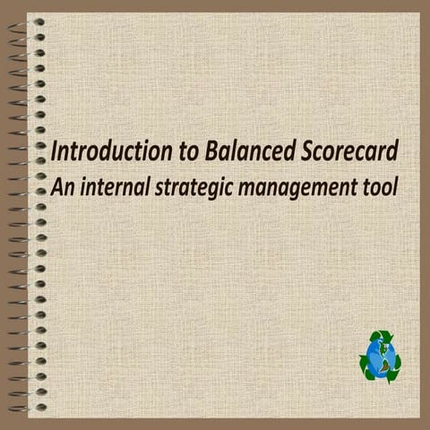 Intro to balanced scorecard
