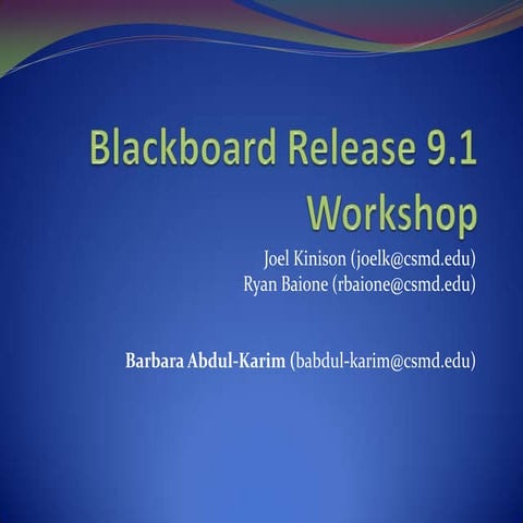 Introduction to Blackboard 9.1