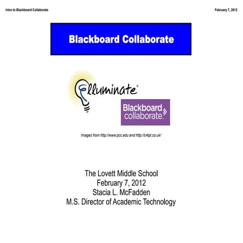 Intro to blackboard collaborate