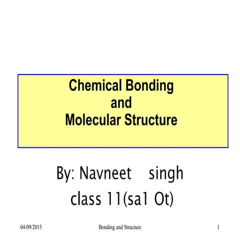 chemical bonding and molecular orbitals
