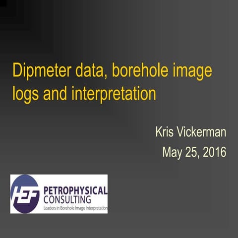 Dipmeter Data, Borehole Image Logs and Interpretation 