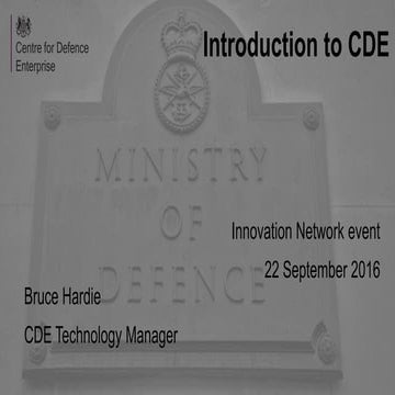 Introduction to CDE 22 September 2016