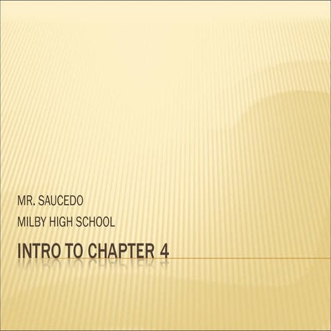 Intro to chapter 4
