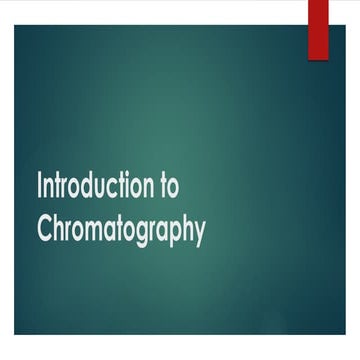 Introduction to chromatography