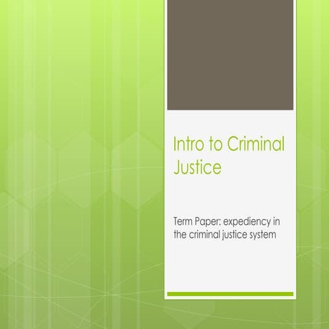 Intro to Criminal Justice: Term Paper Resources