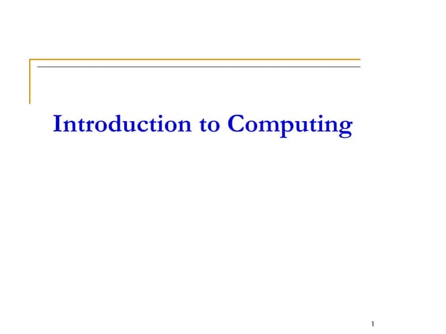 Intro to computing