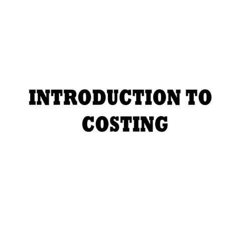 Intro to cost accounting