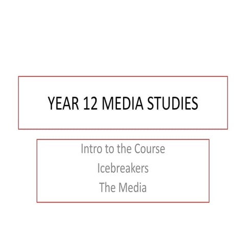 Intro to course admin, ice breakers and history of media set 2