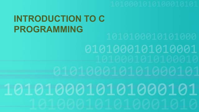 Intro to cprogramming
