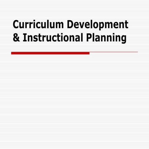 Intro to curriculum development