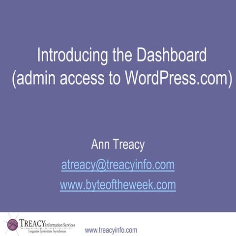 Intro to WordPress Dashboard
