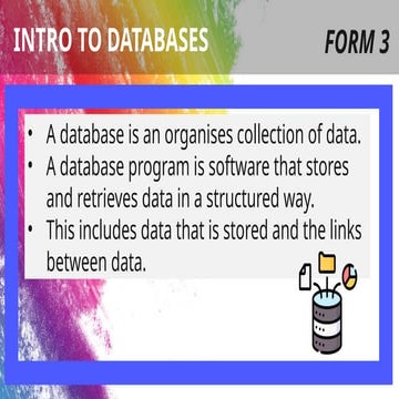 INTRO TO DATABASES - INTRODUCTION TO DATABASES | PPT