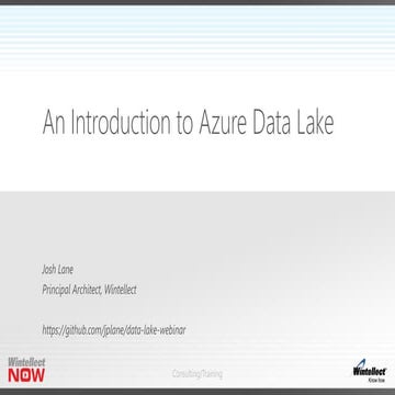 Webinar - Introduction to Azure Data Lake
