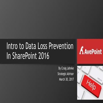 Intro to Data Loss Prevention in SharePoint 2016