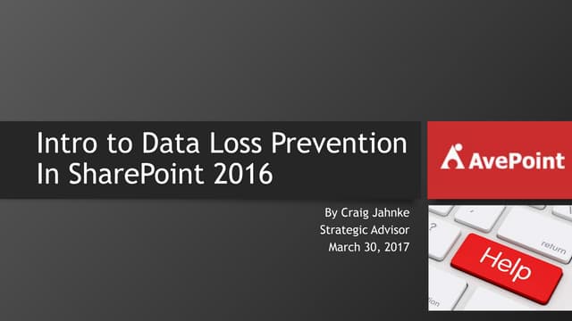 Intro to Data Loss Prevention in SharePoint 2016