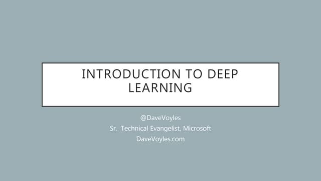 Intro to deep learning 