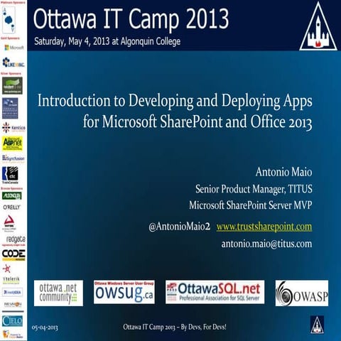 Intro to Develop and Deploy Apps for Microsoft SharePoint and Office ...