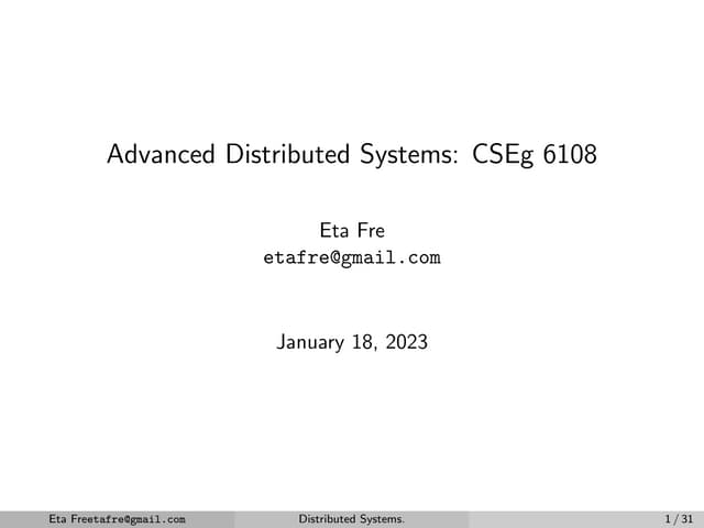 Introduction to Distributed Systems