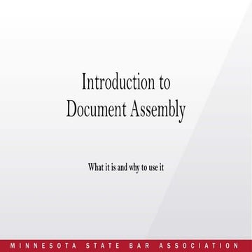 Introduction to Document Assembly | PPT