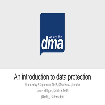An introduction to data protection - 2/09/2015