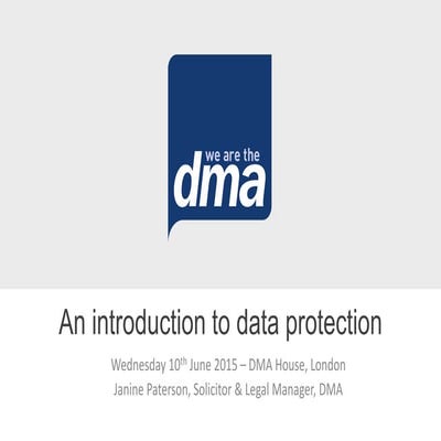 An Introduction to Data Protection (London) - June 2015