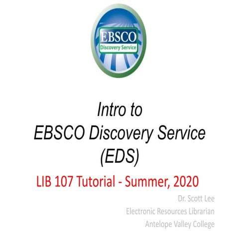 Intro to EDS