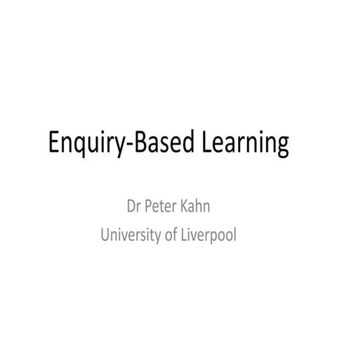 An introduction to Enquiry-based Learning (EBL)