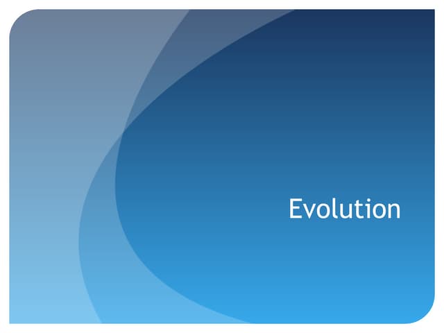 Intro to evolution