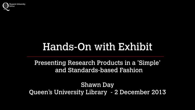 Intro to Exhibit Workshop