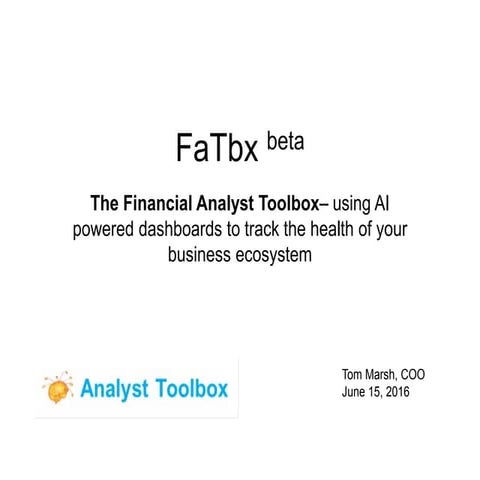 FaTbx - The Financial Analyst Toolbox June 2016 | PDF