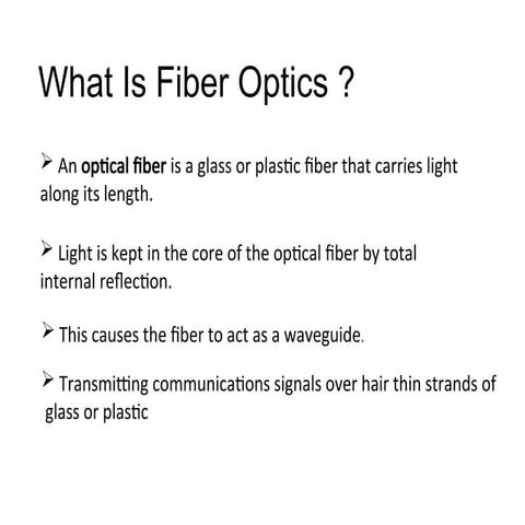 Intro to Fiber Optics for undergraduates who are the first learners | PPT