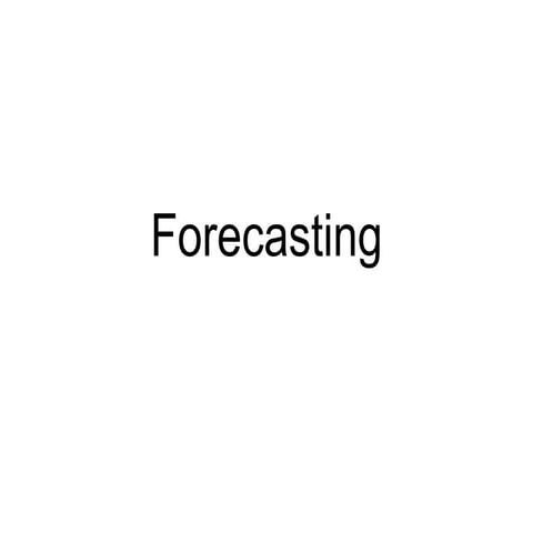 Introduction to need of forecasting in business