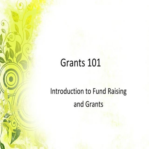 Introduction to Fundraising and Grants