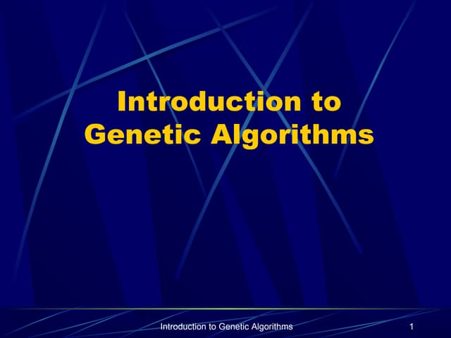 Introduction to Genetic algorithms