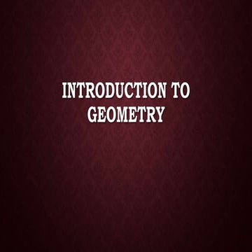 Intro to Geometry