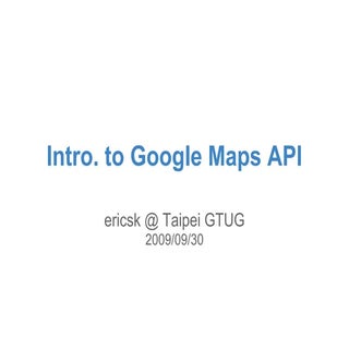 Intro To Google Maps