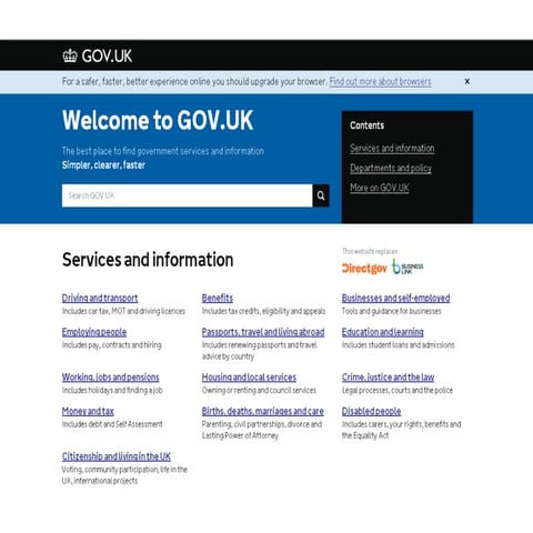 Introduction to GOV.UK and user needs