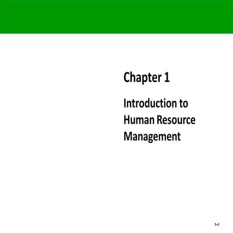 Introduction to Human Resource Management