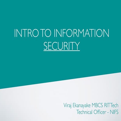 Intro to information security