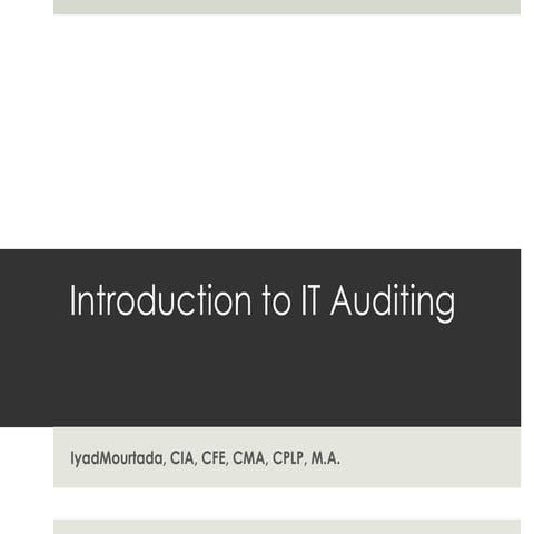 Intro to IT Auditing