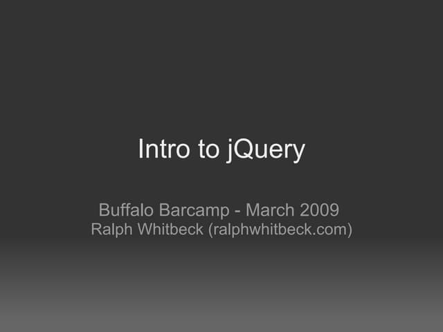 Intro to jQuery