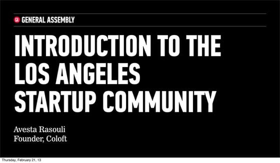 Intro to la startup community [avesta]