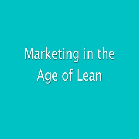 Intro to lean marketing