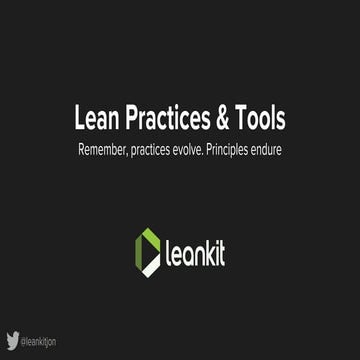 Intro to Lean Practices & Tools